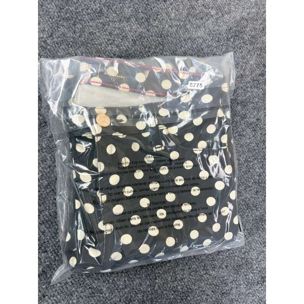 Kate‎ Spade Perry Street Black White Prep Looky Jeans 24 Polka Dot USA Made